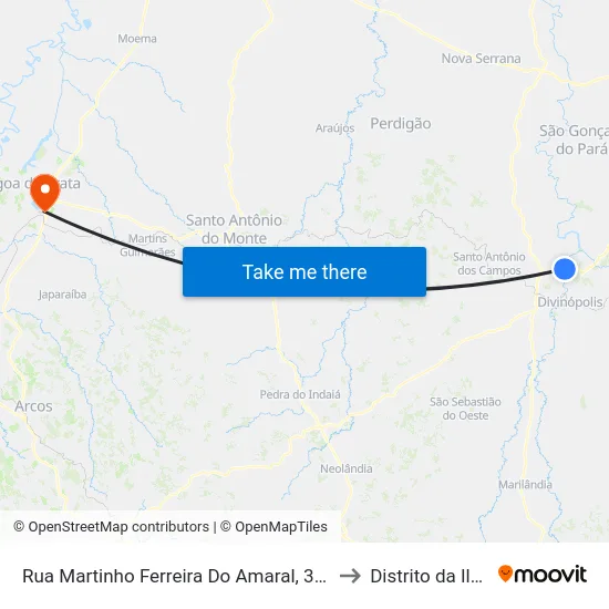 Rua Martinho Ferreira Do Amaral, 350 to Distrito da Ilha map
