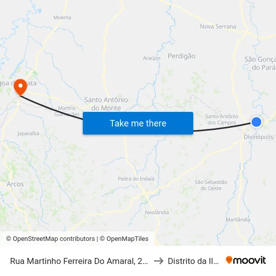 Rua Martinho Ferreira Do Amaral, 295 to Distrito da Ilha map