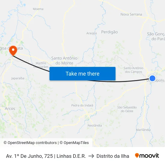 Av. 1º De Junho, 725 | Linhas D.E.R. to Distrito da Ilha map
