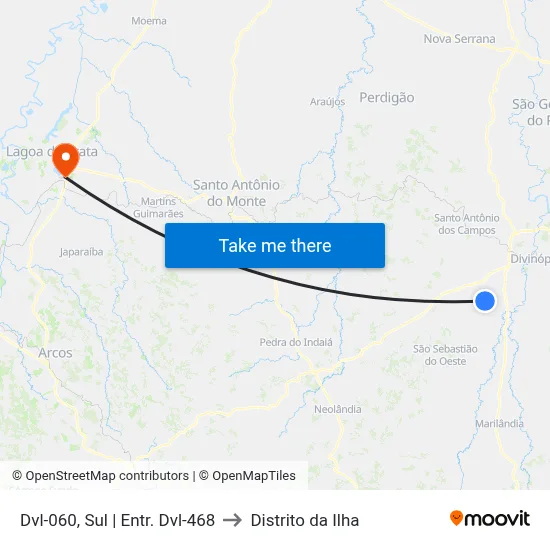 Dvl-060, Sul | Entr. Dvl-468 to Distrito da Ilha map