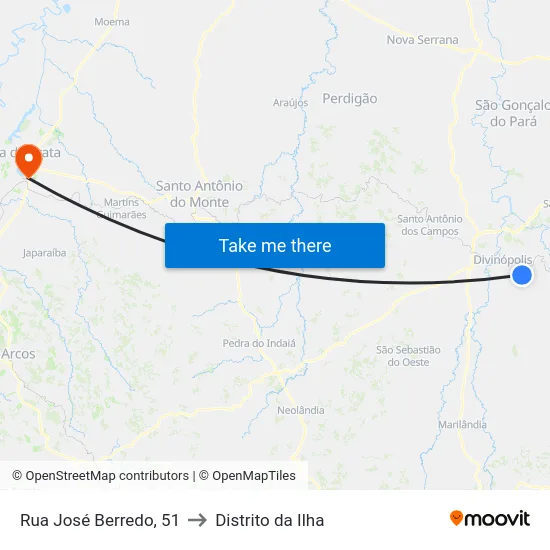 Rua José Berredo, 51 to Distrito da Ilha map