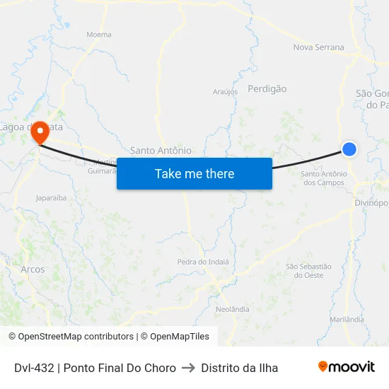 Dvl-432 | Ponto Final Do Choro to Distrito da Ilha map