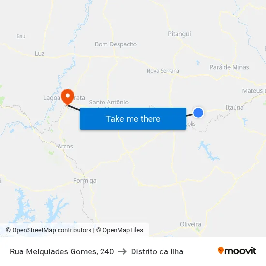 Rua Melquíades Gomes, 240 to Distrito da Ilha map