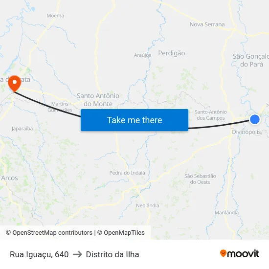 Rua Iguaçu, 640 to Distrito da Ilha map