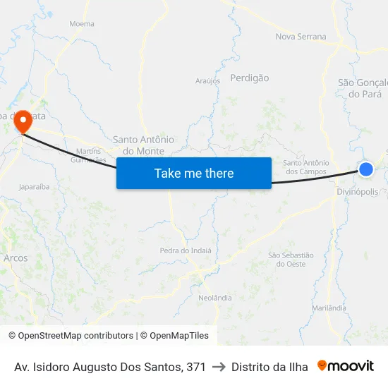 Av. Isidoro Augusto Dos Santos, 371 to Distrito da Ilha map