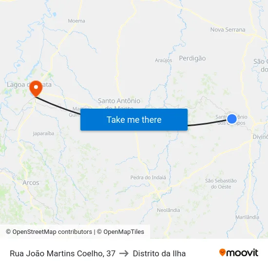 Rua João Martins Coelho, 37 to Distrito da Ilha map