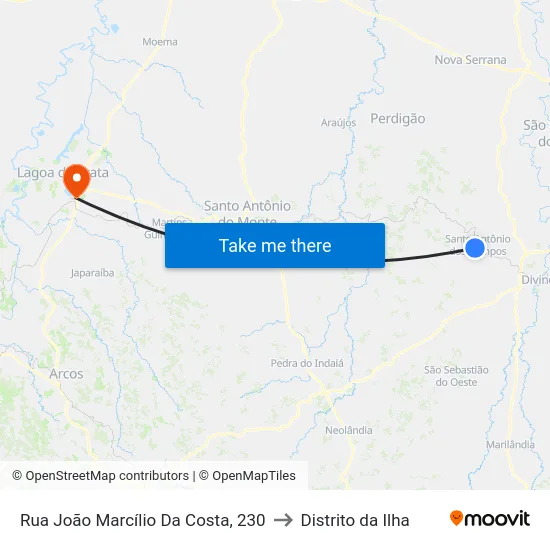 Rua João Marcílio Da Costa, 230 to Distrito da Ilha map
