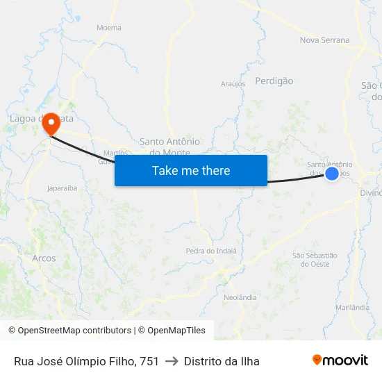 Rua José Olímpio Filho, 751 to Distrito da Ilha map