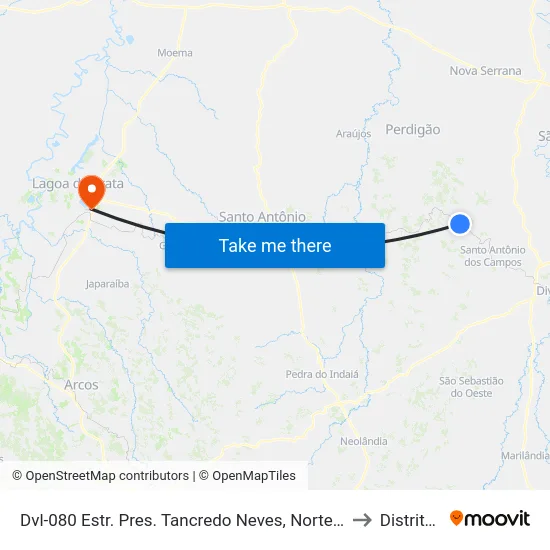 Dvl-080 Estr. Pres. Tancredo Neves, Norte | Praça Da Estação - Djalma Dutra to Distrito da Ilha map