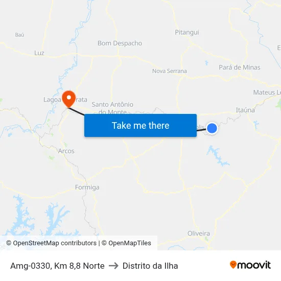 Amg-0330, Km 8,8 Norte to Distrito da Ilha map