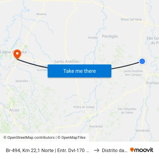 Br-494, Km 22,1 Norte | Entr. Dvl-170 Para Choro to Distrito da Ilha map