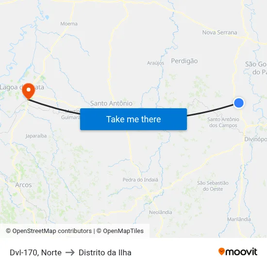 Dvl-170, Norte to Distrito da Ilha map