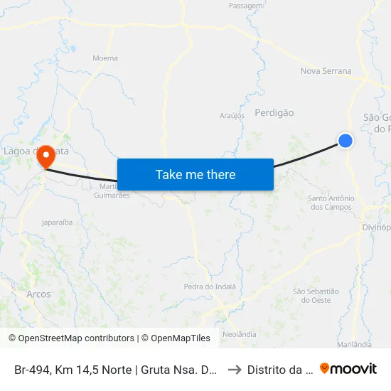 Br-494, Km 14,5 Norte | Gruta Nsa. De Fátima to Distrito da Ilha map
