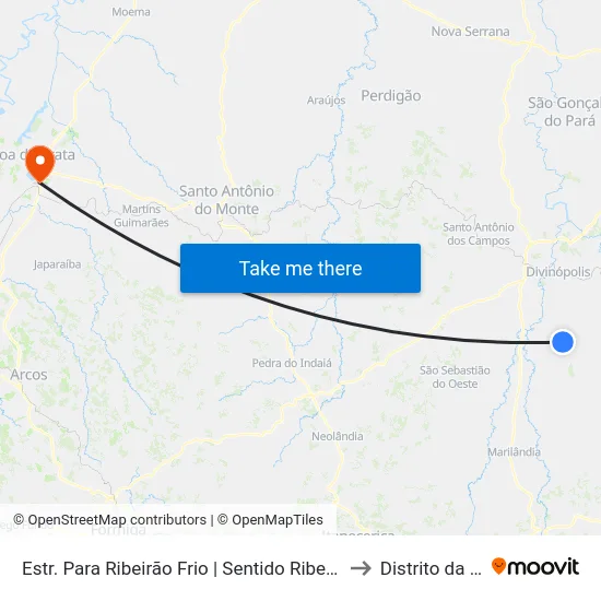 Estr. Para Ribeirão Frio | Sentido Ribeirão Frio to Distrito da Ilha map