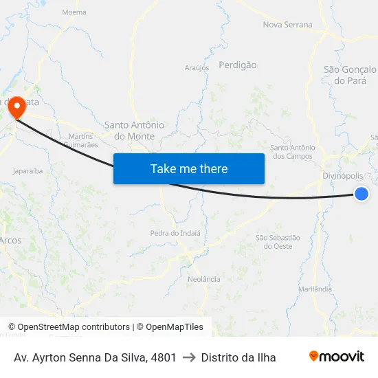 Av. Ayrton Senna Da Silva, 4801 to Distrito da Ilha map