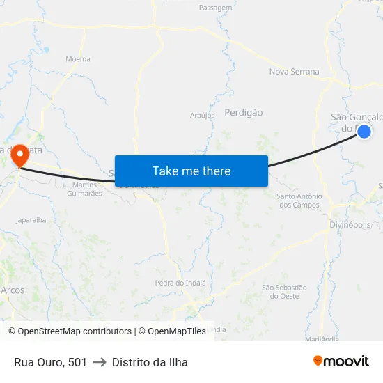 Rua Ouro, 501 to Distrito da Ilha map