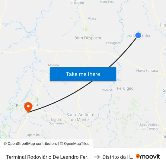 Terminal Rodoviário De Leandro Ferreira to Distrito da Ilha map