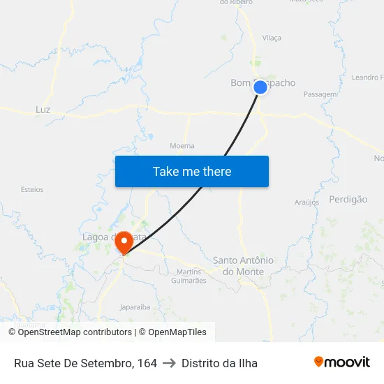 Rua Sete De Setembro, 164 to Distrito da Ilha map