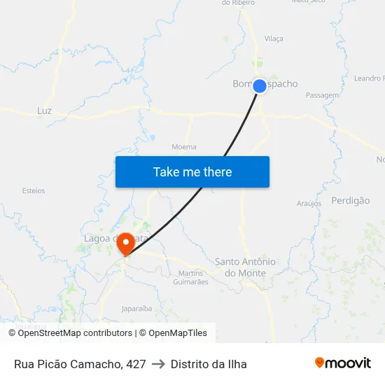 Rua Picão Camacho, 427 to Distrito da Ilha map