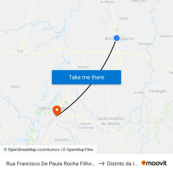 Rua Francisco De Paula Rocha Filho, 255 to Distrito da Ilha map