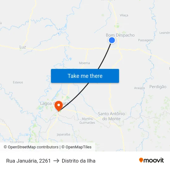 Rua Januária, 2261 to Distrito da Ilha map