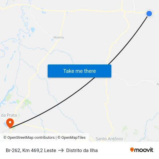 Br-262, Km 469,2 Leste to Distrito da Ilha map