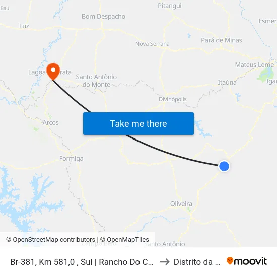 Br-381, Km 581,0 , Sul | Rancho Do Caipirão to Distrito da Ilha map