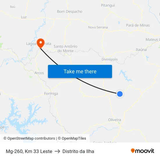 Mg-260, Km 33 Leste to Distrito da Ilha map