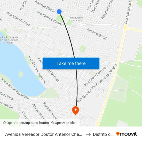 Avenida Vereador Doutor Antenor Chagas Madeira, 30 to Distrito da Ilha map