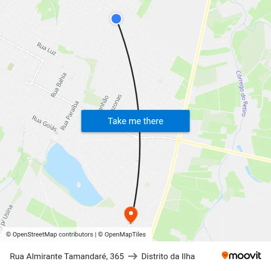 Rua Almirante Tamandaré, 365 to Distrito da Ilha map