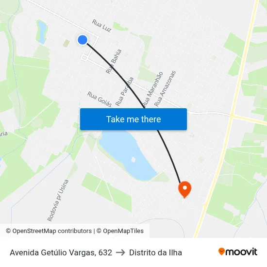 Avenida Getúlio Vargas, 632 to Distrito da Ilha map