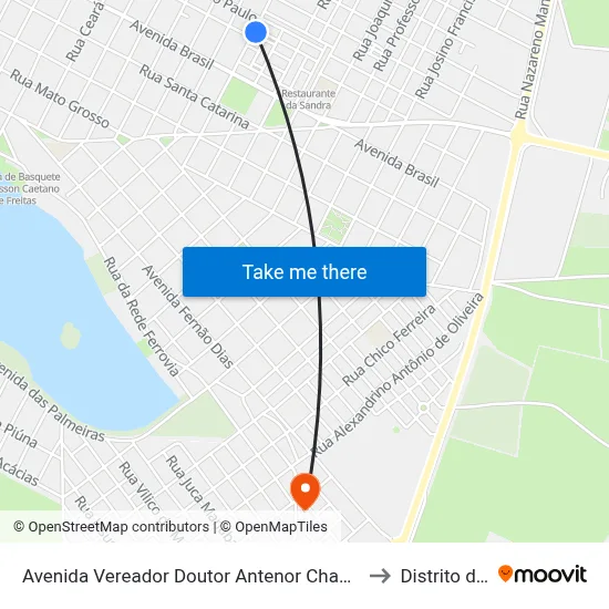 Avenida Vereador Doutor Antenor Chagas Madeira, 194 to Distrito da Ilha map