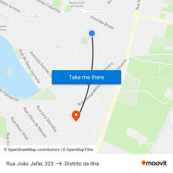 Rua João Jafar, 323 to Distrito da Ilha map