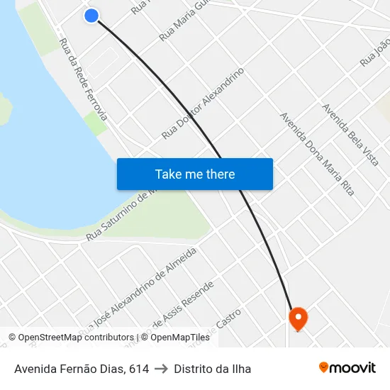 Avenida Fernão Dias, 614 to Distrito da Ilha map