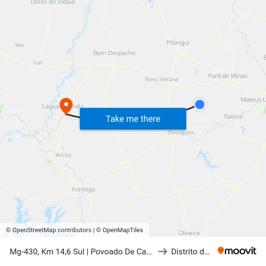 Mg-430, Km 14,6 Sul | Povoado De Campo Alegre to Distrito da Ilha map