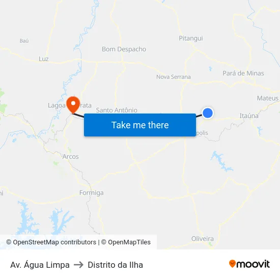 Av. Água Limpa to Distrito da Ilha map