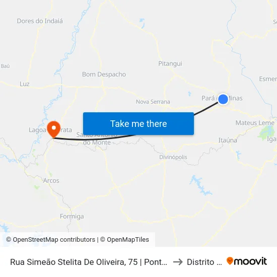 Rua Simeão Stelita De Oliveira, 75 | Ponto Final Do São Cristóvão to Distrito da Ilha map