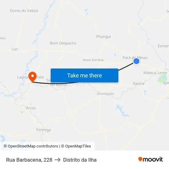 Rua Barbacena, 228 to Distrito da Ilha map