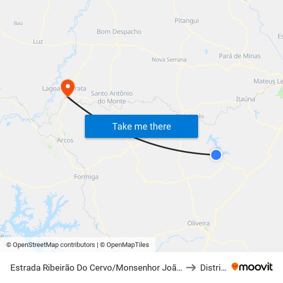 Estrada Ribeirão Do Cervo/Monsenhor João Alexandre, Norte | Entrada Sul Para Machadinho to Distrito da Ilha map