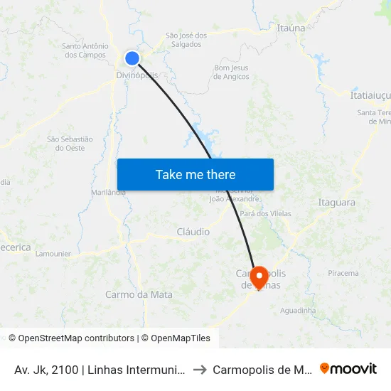 Av. Jk, 2100 | Linhas Intermunicipais to Carmopolis de Minas map