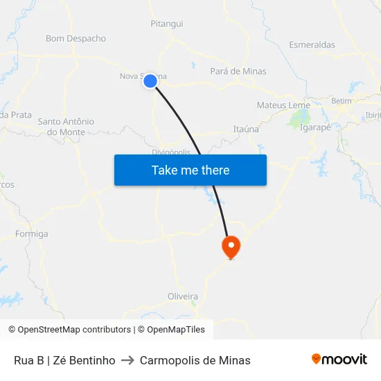 Rua B | Zé Bentinho to Carmopolis de Minas map