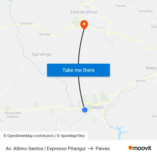 Av. Albino Santos | Expresso Pitangui to Paivas map