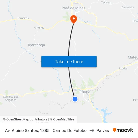 Av. Albino Santos, 1885 | Campo De Futebol to Paivas map