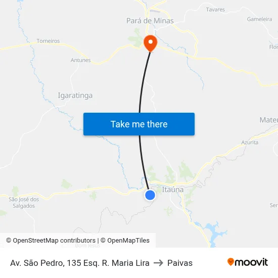 Av. São Pedro, 135 Esq. R. Maria Lira to Paivas map