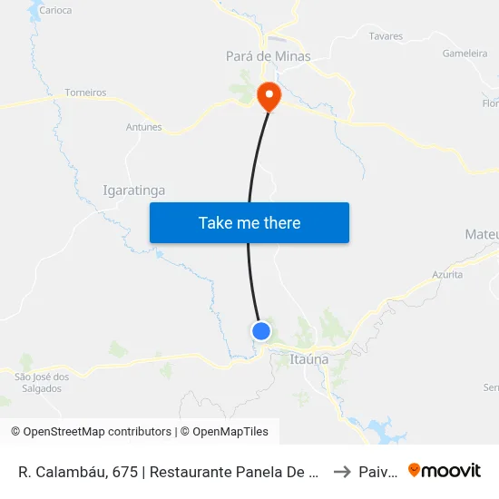 R. Calambáu, 675 | Restaurante Panela De Pedra to Paivas map