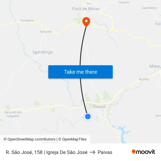 R. São José, 158 | Igreja De São José to Paivas map