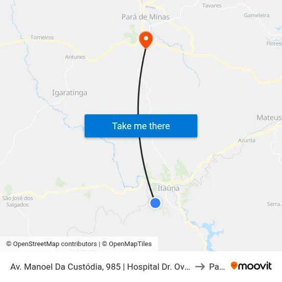 Av. Manoel Da Custódia, 985 | Hospital Dr. Ovídio Nogueira Machado to Paivas map