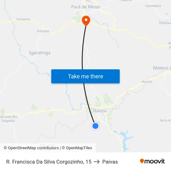 R. Francisca Da Silva Corgozinho, 15 to Paivas map