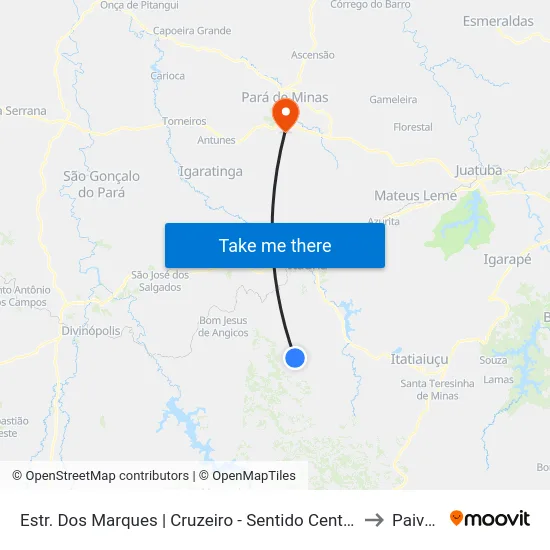 Estr. Dos Marques | Cruzeiro - Sentido Centro to Paivas map