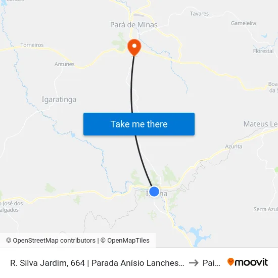 R. Silva Jardim, 664 | Parada Anísio Lanches/J.L. Pneus to Paivas map